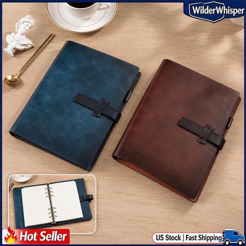 Refillable leather notebook - leather,