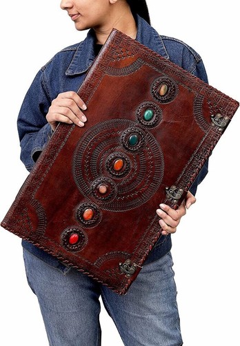 Leather journal seven chakra - leather,